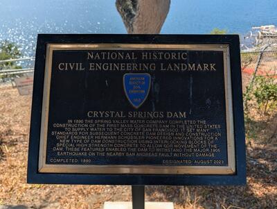 Crystal Springs Dam Plaque