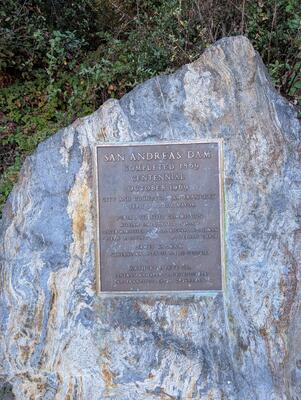 San Andreas Dam Centennial Plaque
