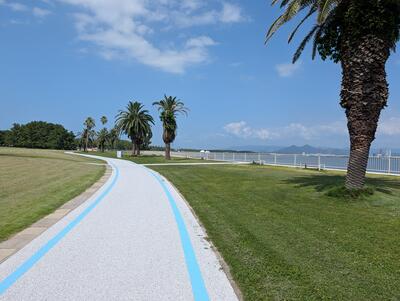 Biking at Uminonakamichi Park 1