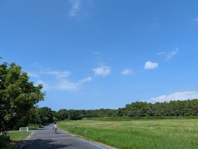 Biking at Uminonakamichi Park 2